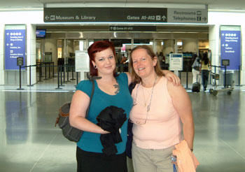 Amanda and Sharon at SFO before europe