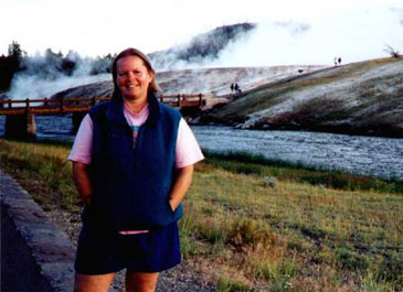 Sharon at the Firehole River